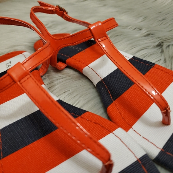 Talbots Clare 4 Hibiscus Stripe Sandal Sz 6 - Picture 6 of 10